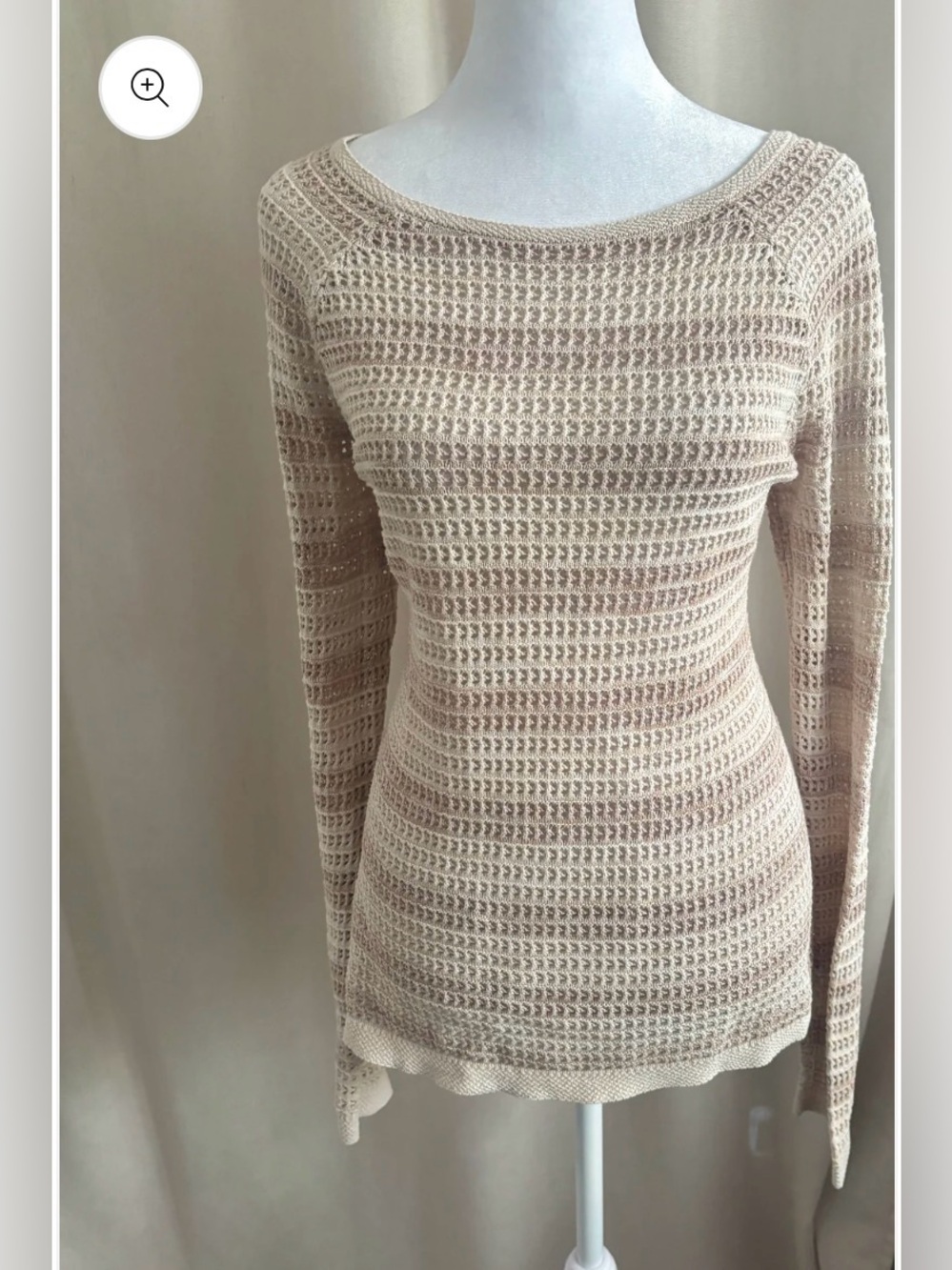 Joe Fresh Crochet Stripe Sweater | Size M